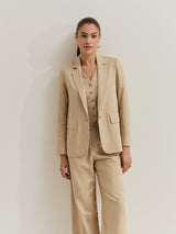 Blazer regular fit em linho e algodão
