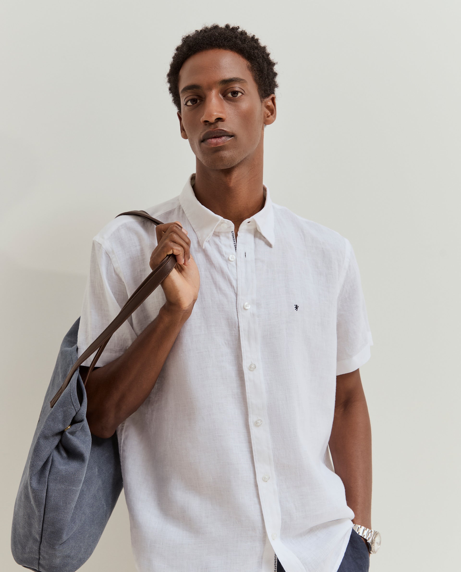 Camisa Regular Fit Linho Manga Curta