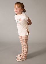 Conjunto leggings flared e t-shirt menina