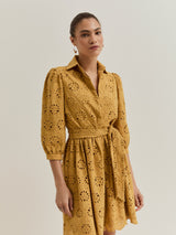 Vestido de manga comprida de algodão