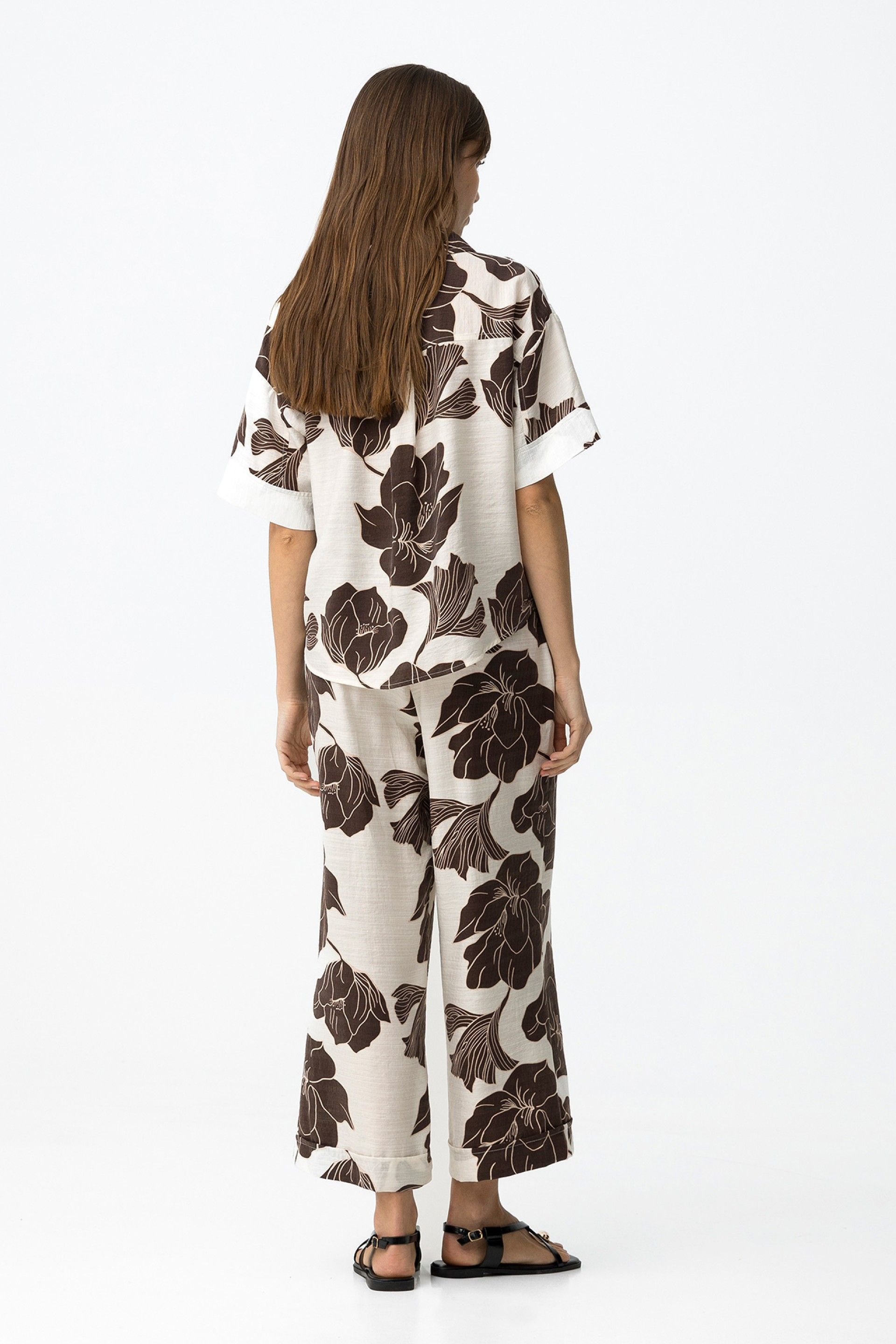 Calças largas com estampado