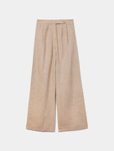 Calça wide leg em linho e algodão