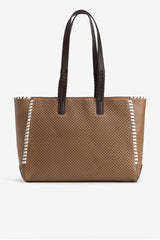 Shopper castanho detalhes perfurados