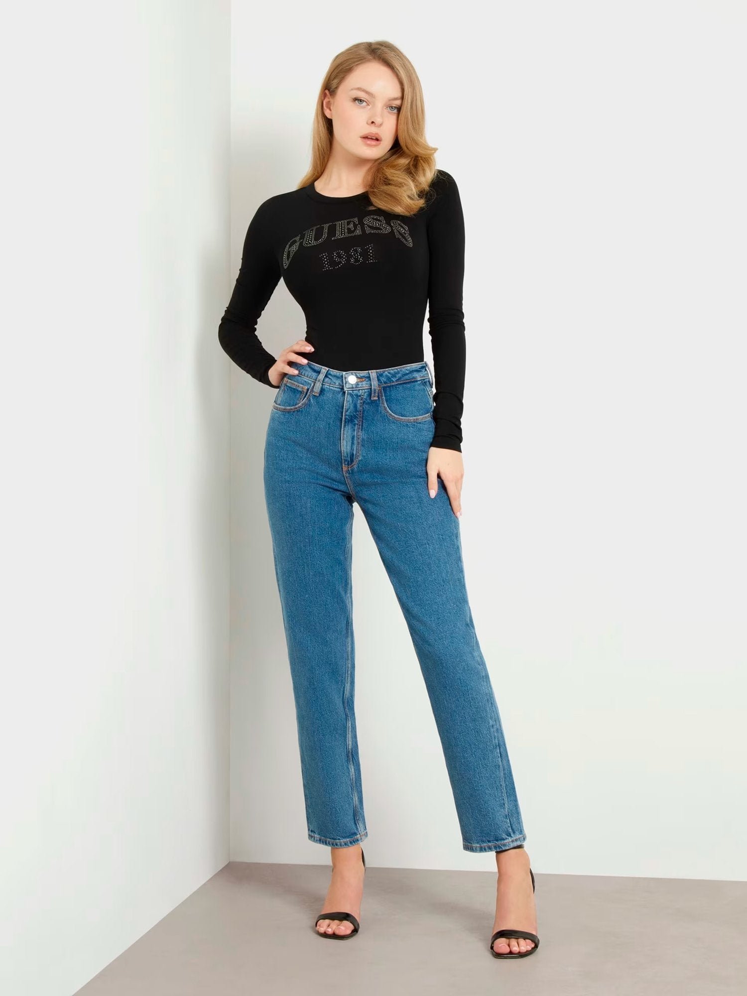 Calça de ganga Mom fit