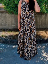 Vestido Comprido Malha Fria Margaridas