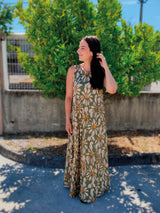 Vestido Comprido Malha Fria Margaridas